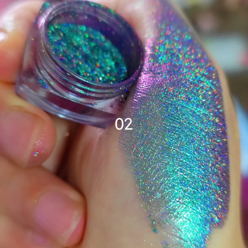 Infinite Chrome Laser Eyeshadow Chameleon Pigment Rainbow Eyeshadow Powder Light Change Holographic Eyeshadow Pigment Glitter