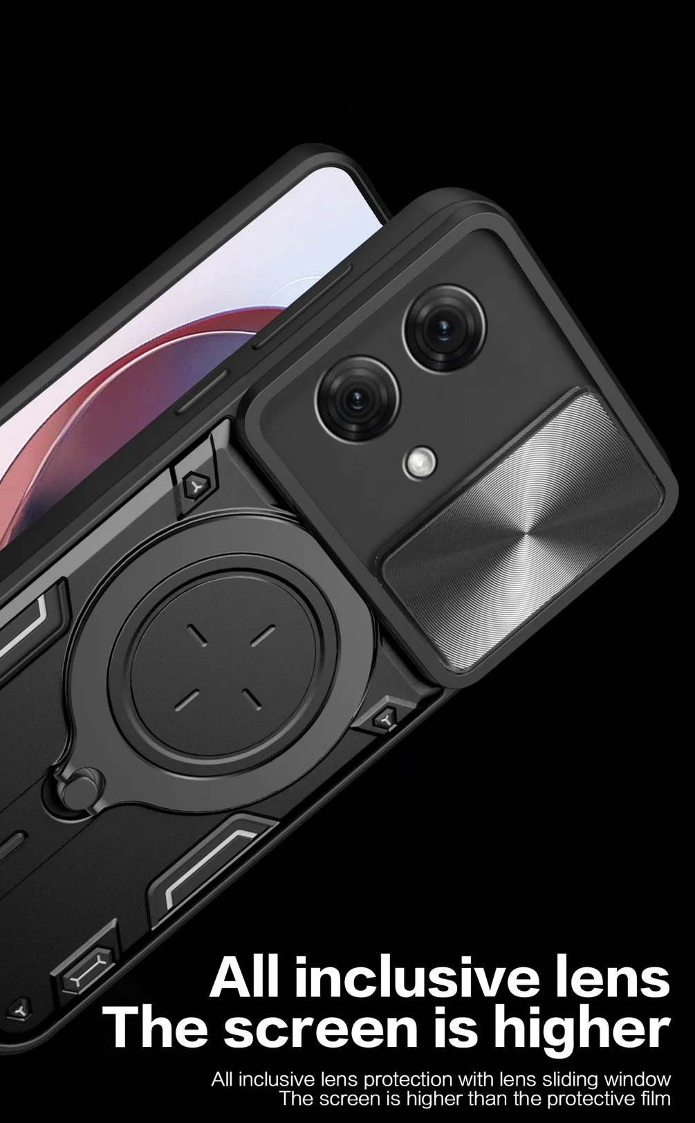Shockproof Phone Case With Camera Protector & Rotating Ring Holder_voghion.com
