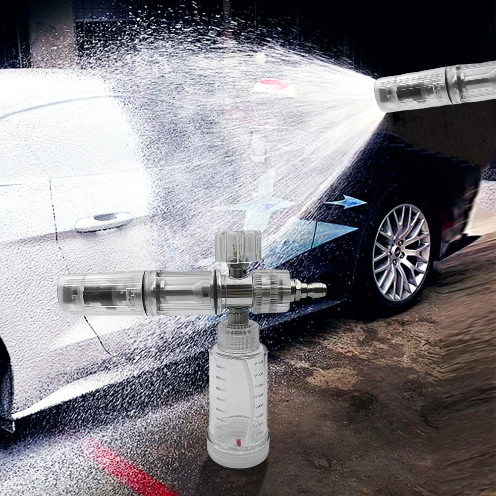 100ml Soap Foam Spray Bottle with 1/4 Inch Quick Connector 4500PSI Pressure Washer Gun Water Foam Pot Car Wash Accessories