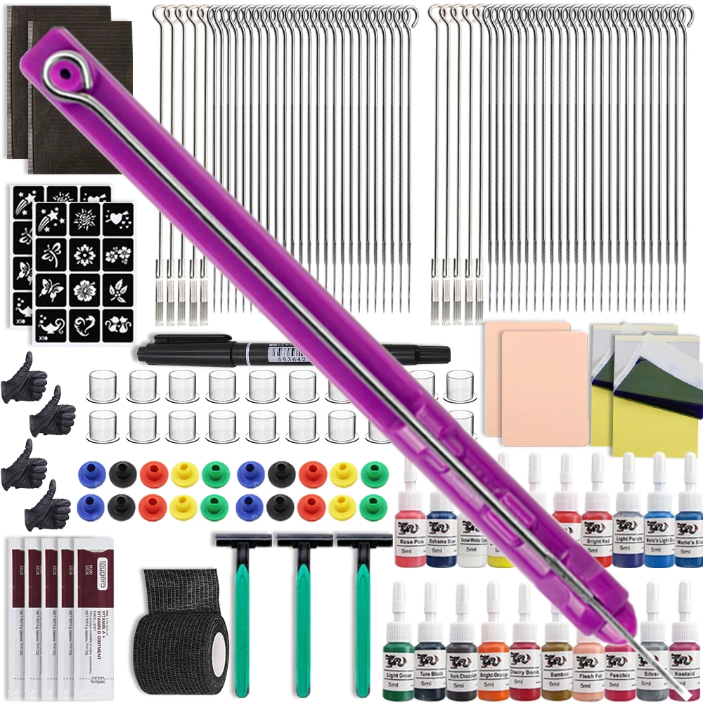 3DHandPokeandStickTattooKitDIYStickPokeTattooInkNeedlesSet