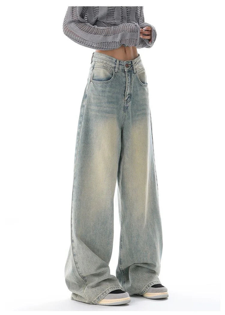 High Rise Baggy Wide Leg Jeans - true deals club