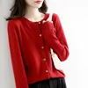 Women Cardigans Sweater O-neck Spring Autumn Knitted Cashmere Cardigans Solid Single Breasted Womens Sweaters DF4934 4