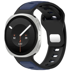 Two - Color Replaceable Silicone Strap Bracelet - Universal Smartwatch Accessory - Galaxy Watch 9 44mm (Black blue)