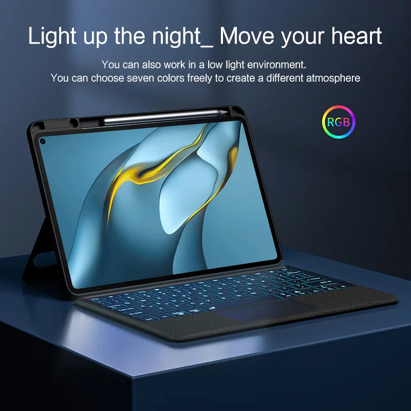 Pro, Touchpad retroiluminado, Capa para tablet, 2019, 2021, 2019, 2021