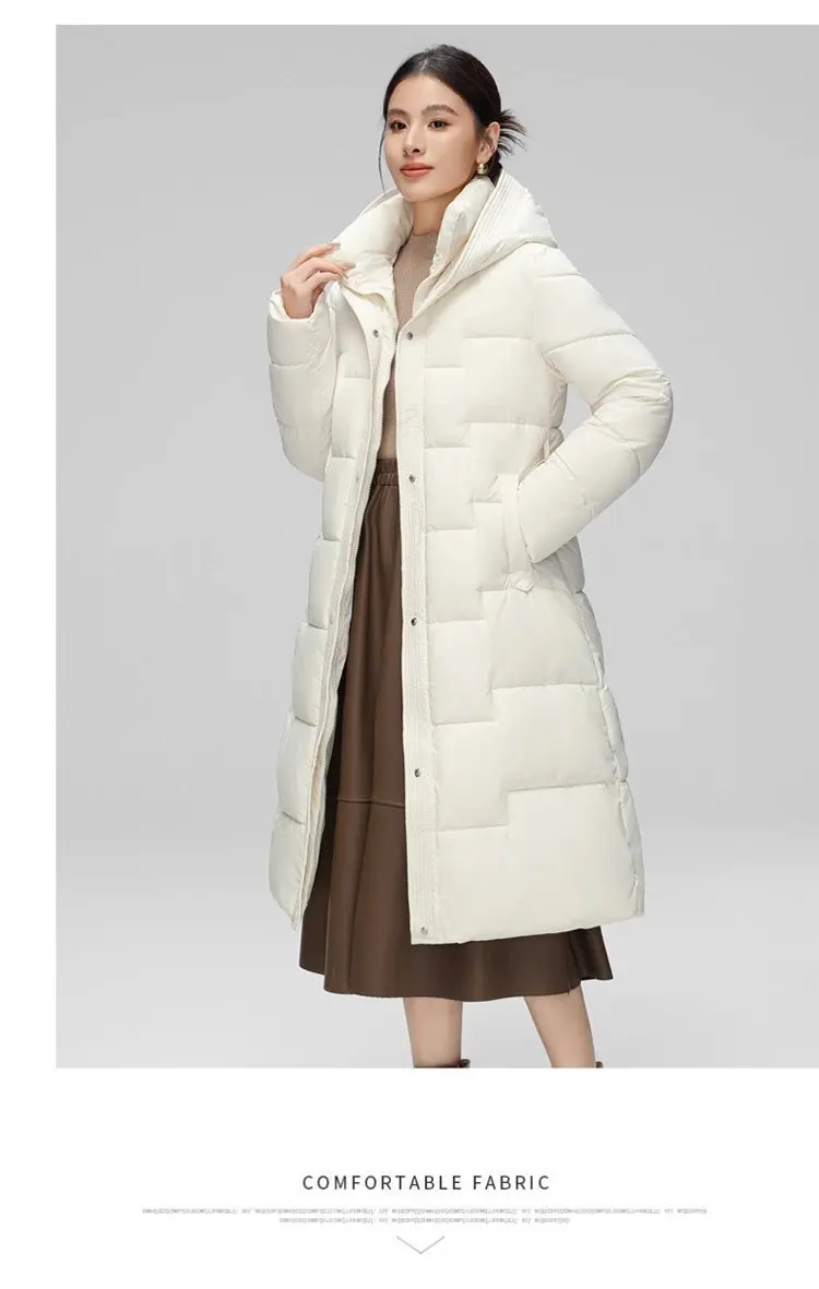 Women Winter Mid-Length Cotton Padded Jacket With 2025 New Women Warm Thicken Cotton Coat Korean Loose Hooded Parkas Outwear