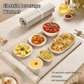 220V Silicone Material Electric Beverage Warmer Foldable Heating Plate Automatic Temperature Control and Non-Slip Base Timing 1