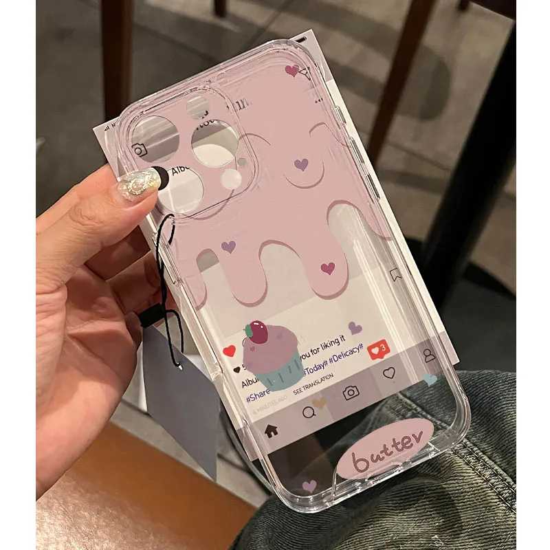 Pink Melting Ice Cream Cake Phone Case Cover - Playful Design