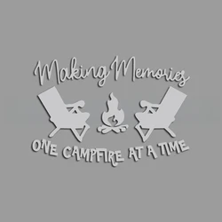 Campfire Memories: Creative & Humorous Stickers for Cartoon Enthusiasts - Premium Car Decor (Reflective silver)