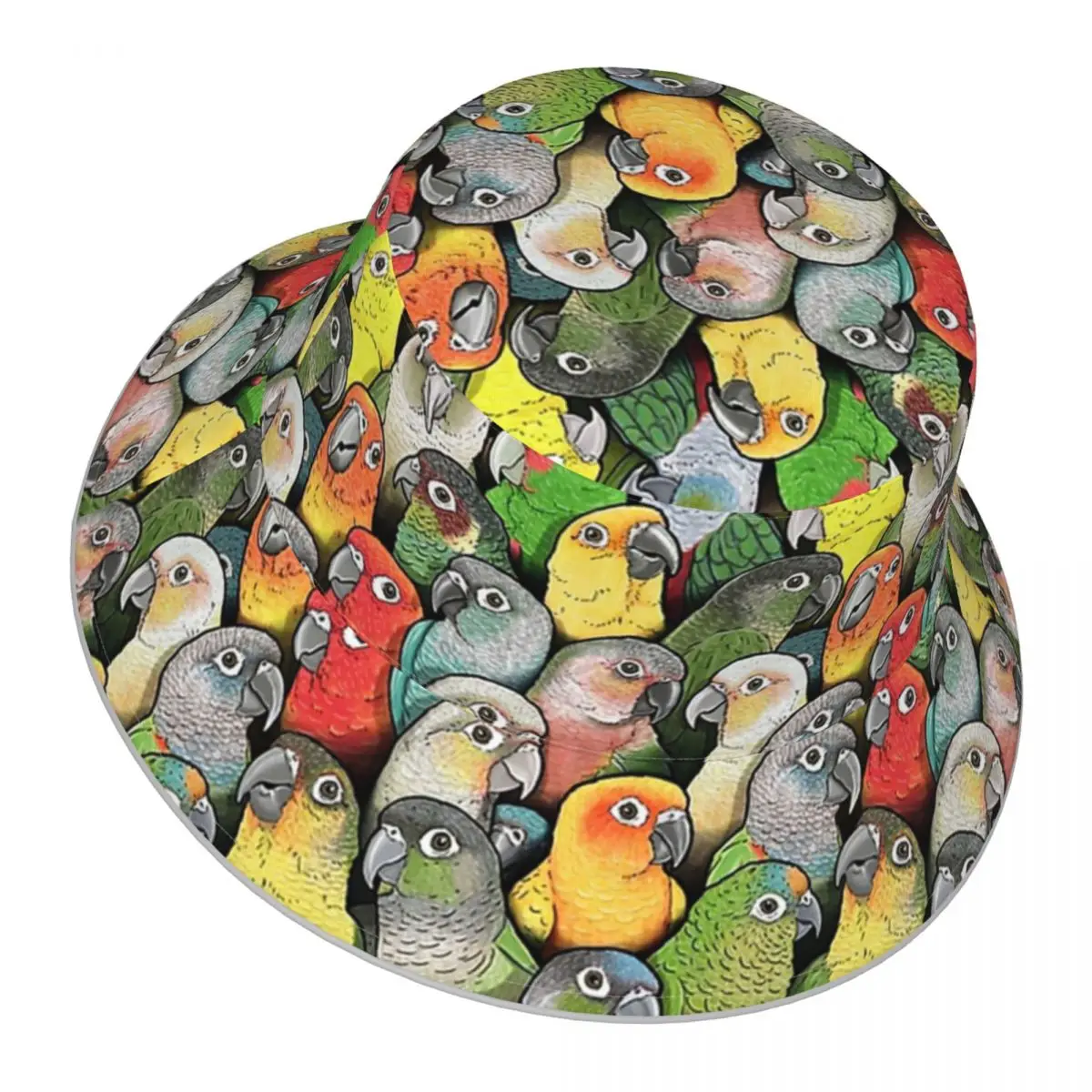 

Colour Of Conures reflective Bucket Hat Men Women Bucket Hat Outdoor Sunscreen Beach Hat Sun Hiking Fishing Cap