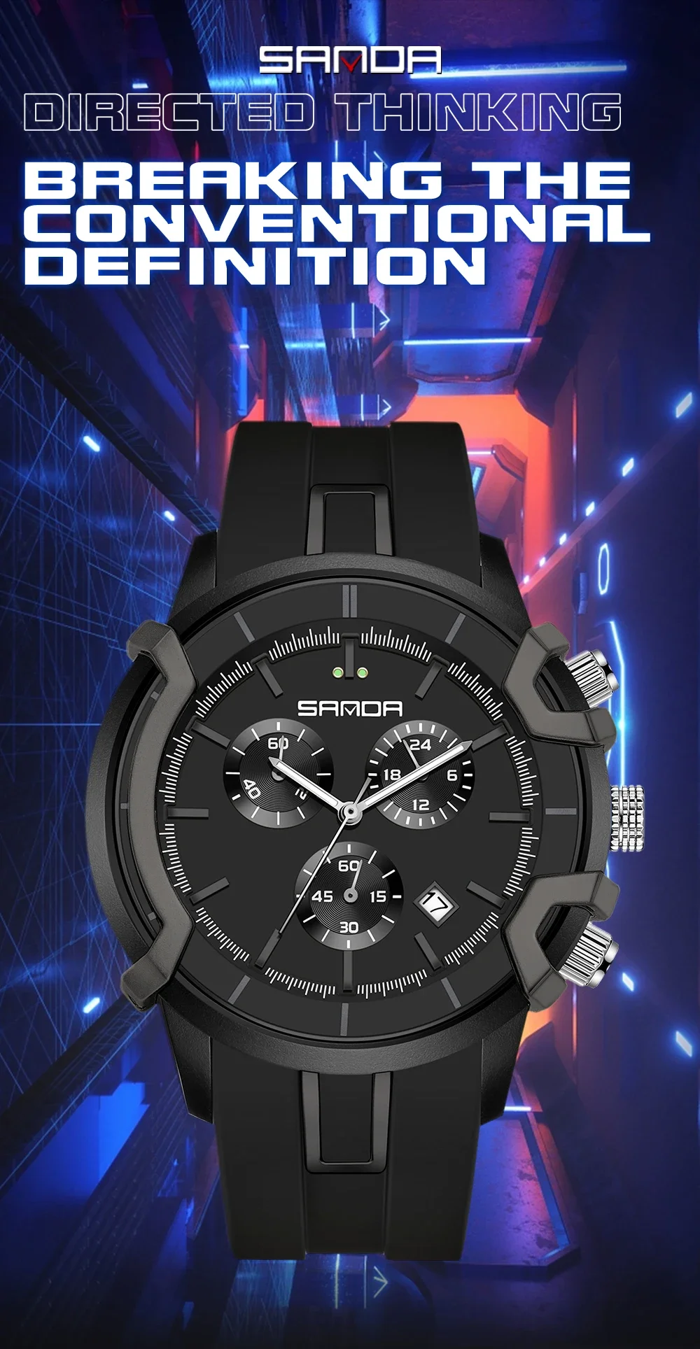 SANDA Hot Selling 9017 Men's Quartz Electronic Watch Multi