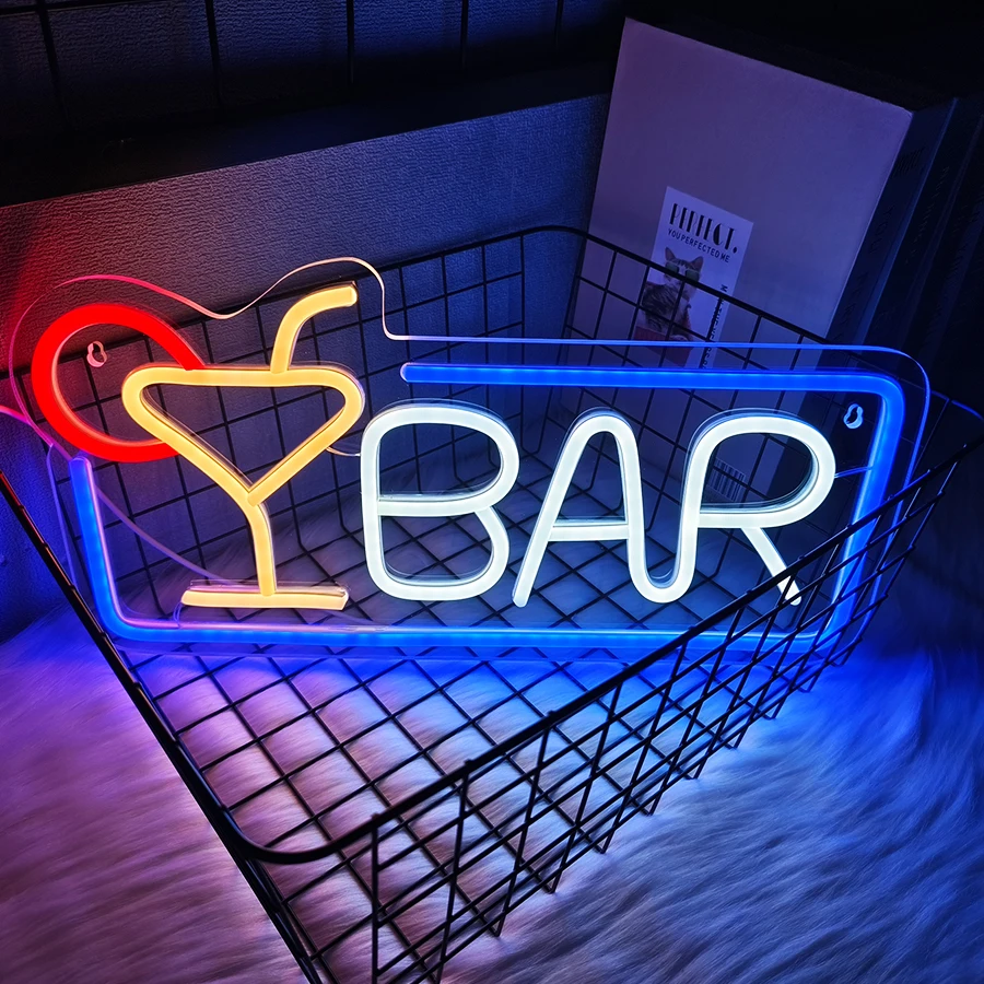 Good Vibes Only Man Cave Bar Room Décor Dual Color LED Neon Sign Blue
