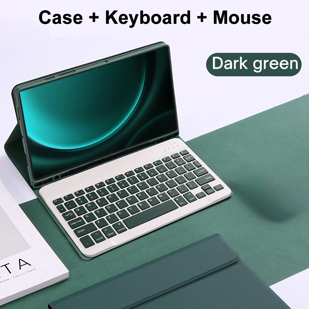 Premium Leather Tablet Case with Detachable Bluetooth Keyboard