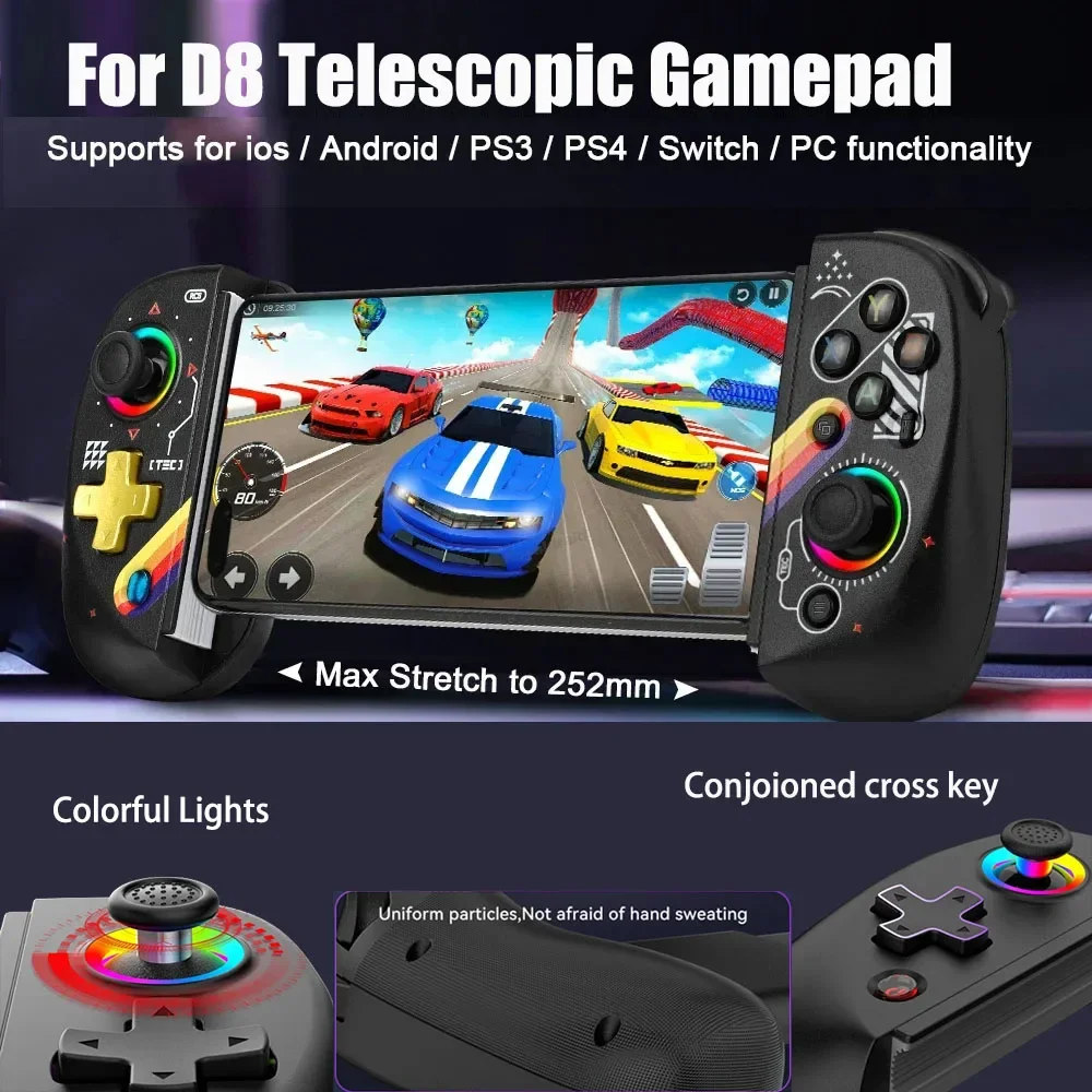 

BSP D8 RGB геймпад 8bitdo контроллер для планшета беспроводная ручка для переключения игровой Bluetooth растягивающийся джойстик для P3 P4 Android IOS