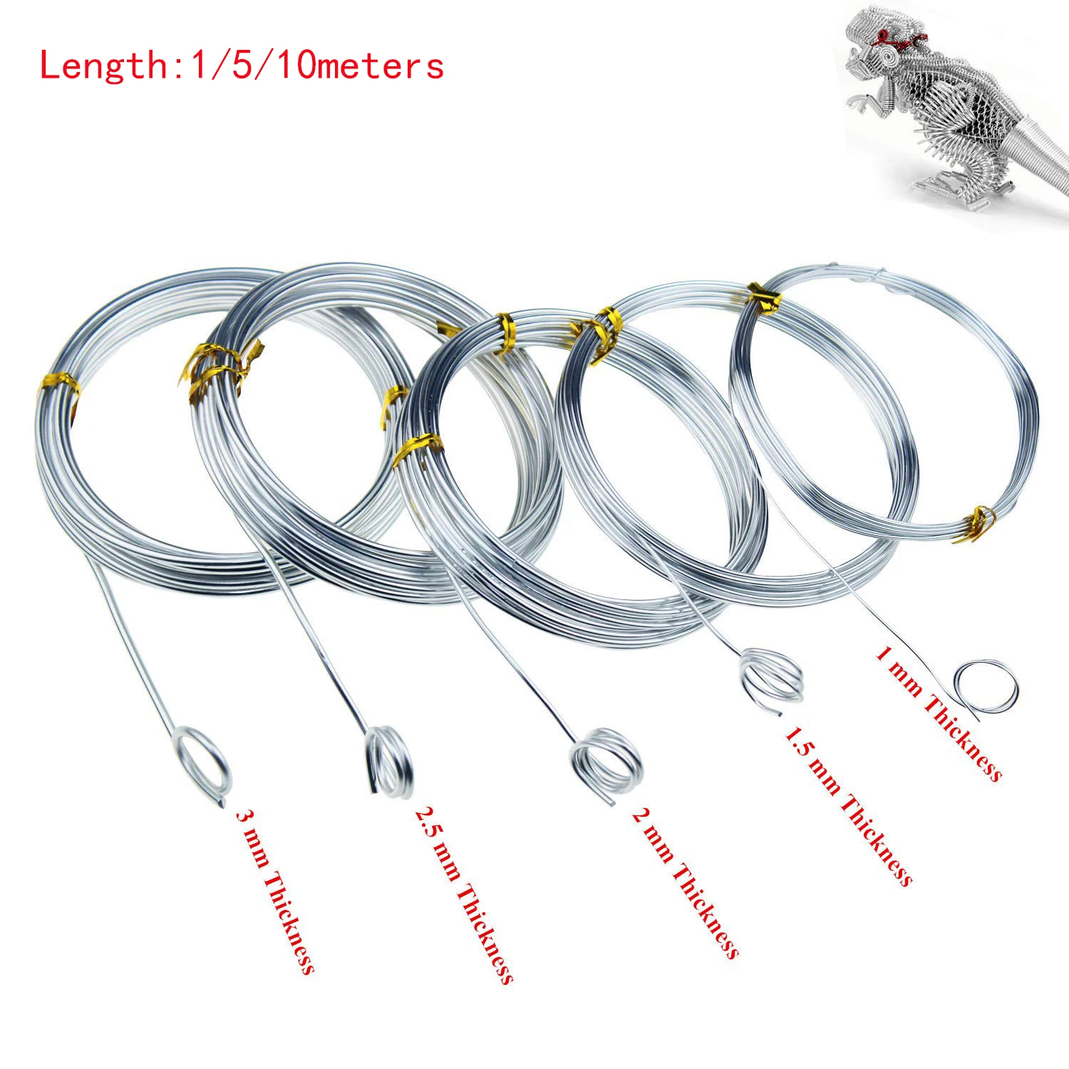 Stainless Steel Wire 100m-1m Length 304 Stainless steel wire soft/hard steel wire diameter 0.02mm-3mm single-strand binding soft iron anti-rust