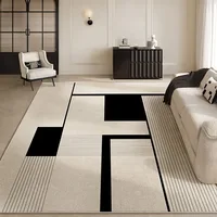 Black White Geometric Living Room Decorative Carpet Modern Minimalist Bedroom Carpets Line Art Study Room Rug Easy To Care Rugs 1