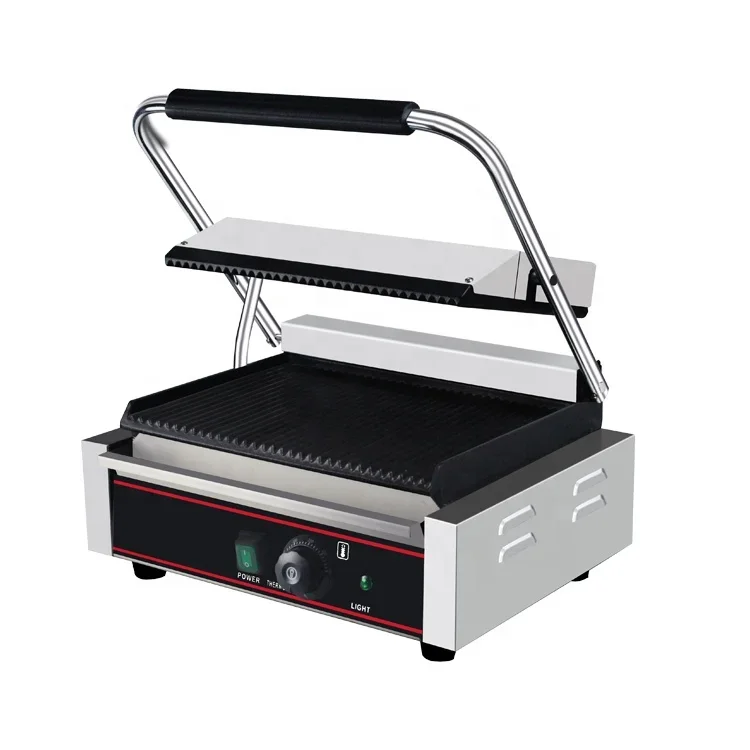 2200W Stainless Steel Cast Iron Sandwich Panini Contact Grill Maker 4