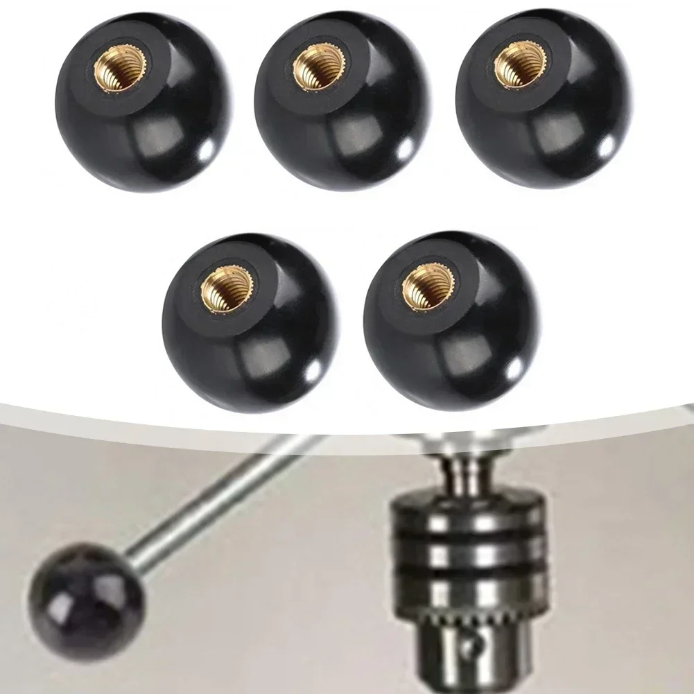 Mechanical Equipment Handles Machine Tool Knobs 5Pcs Round Ball Bakelite Lever Knob M5/6/8/10/12 Female Thread Black Ball Handle Printing Electronic Equipment Machine Tool