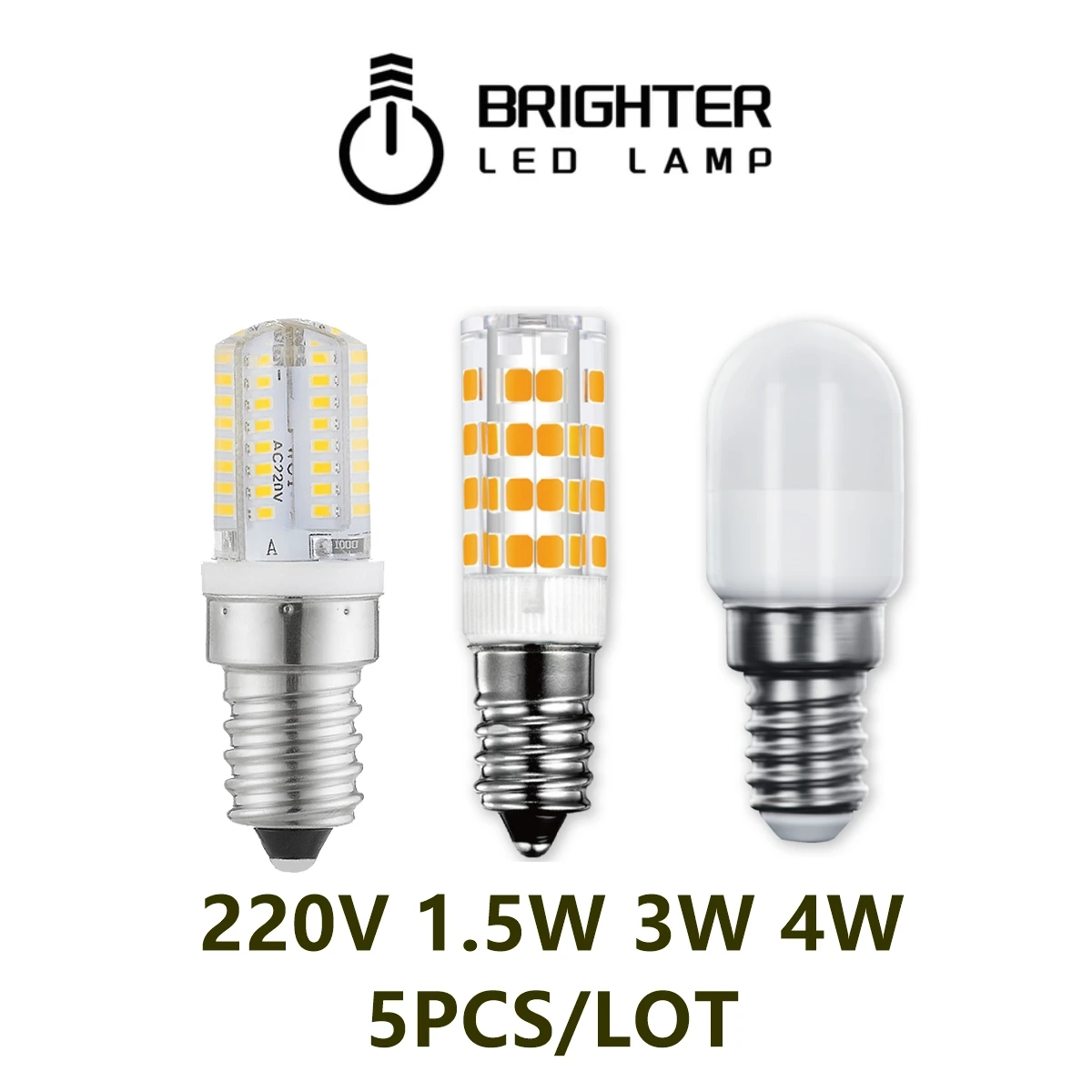 LED mini corn lamp Refrigerator lamp 220V-240V silica gel glass E14 1.5W 3W 4W non-strobe warm white light suitable for crystal