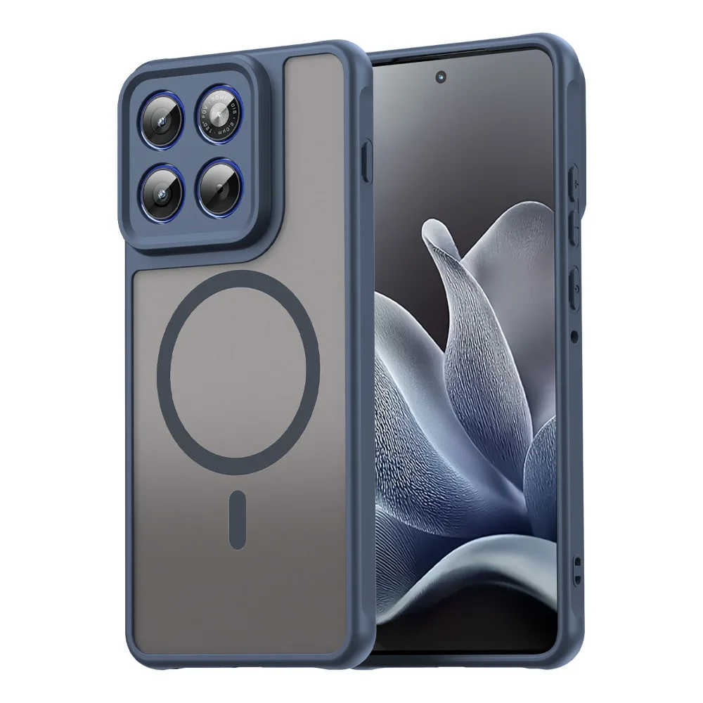 Sleek Matte Clear Magnetic Phone Case with Wireless Charging & Shockproof Protection