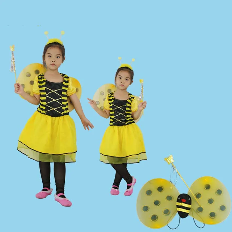Halloween Cartoon Animal Bee Costume Child Kids Girls Cosplay Birthday Party Dress Clothing Stage Purim Festival | Тематическая