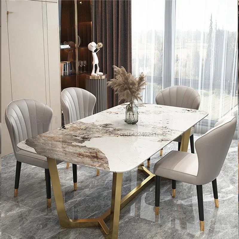 

Marble Top Dining Table Chairs Designs For Restaurant Large Family Modern Minimalist Kitchen Table Dinner Italian Furniture