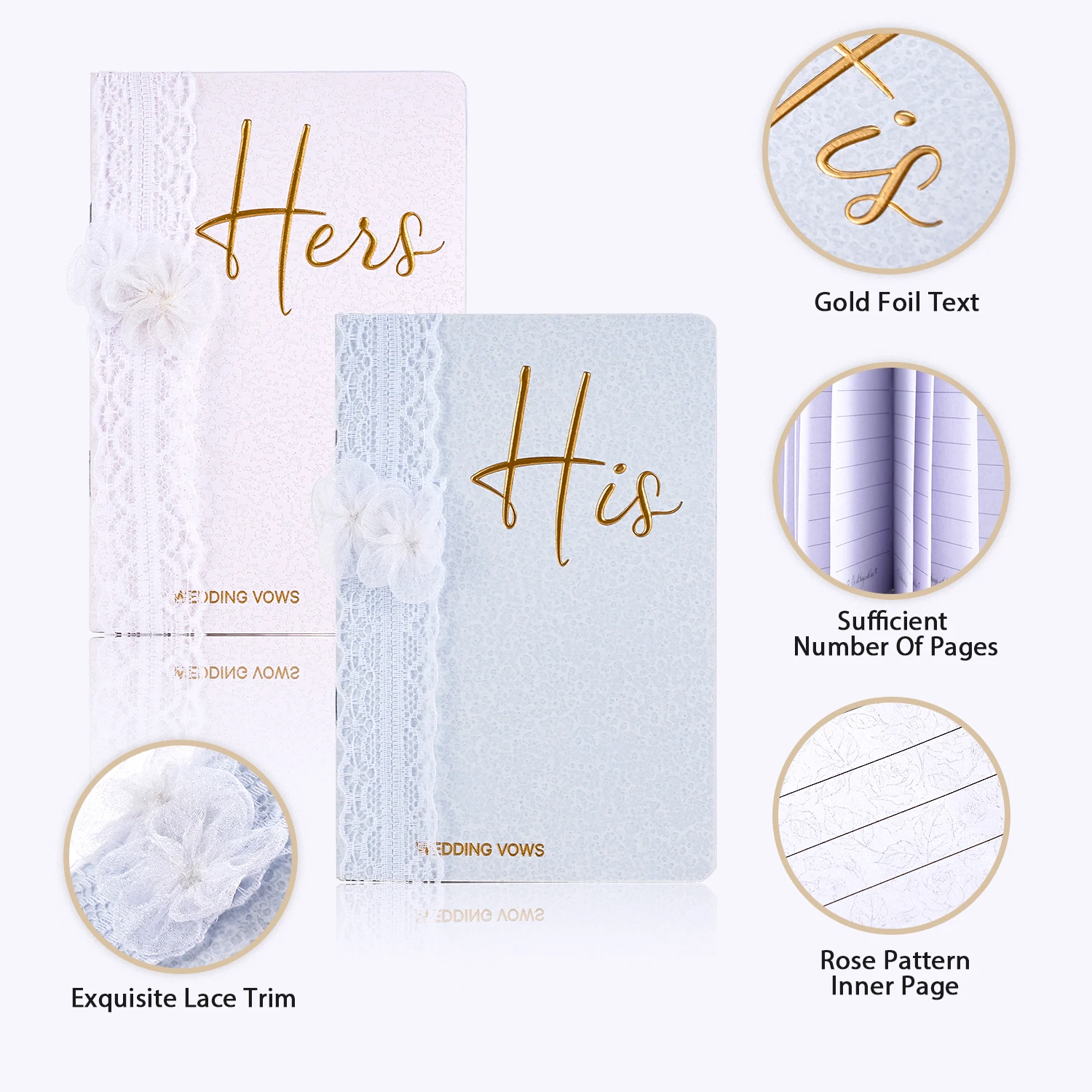 Wedding Vow Card Bride & Groom Engagement Wedding Gifts Set Anniversary Memory Vow Books Keepsake Ceremony Party Decoration
