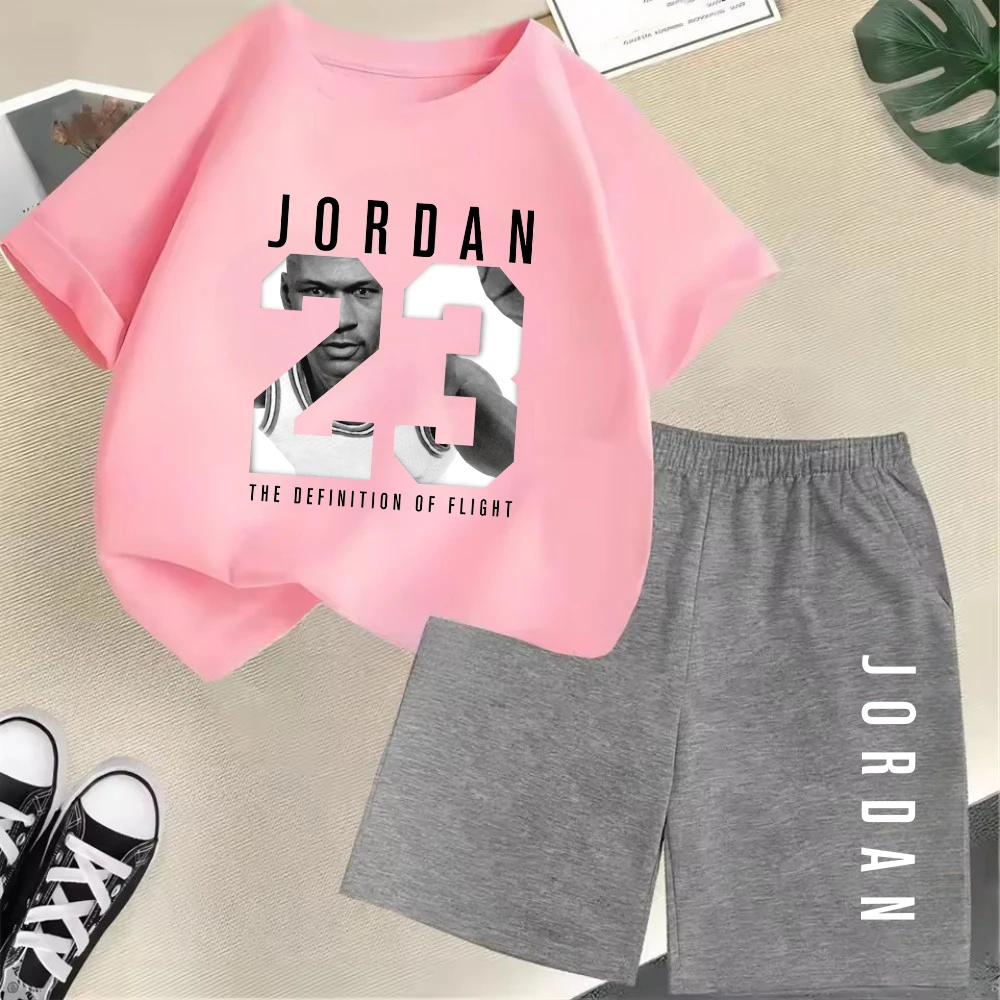 summer short sleeve children's t shirt set sports fashion boys girls shorts 2pcs set casual brand print graphics kid set outfits Summer Short Sleeve Children's T-shirt Set Sports Fashion Boys Girls Shorts 2pcs Set Casual Brand Print Graphics Kid Set Outfits 4