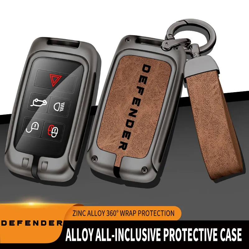 

Zinc Alloy Car Key Case For Land Rover Defender Remote Control Protector For Land Rover DEFENDER Logo Key Cover Auto Accessories