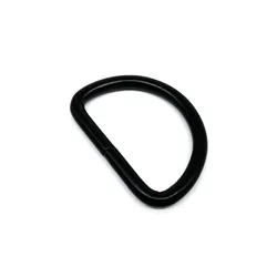 High-Quality Metal Leather Strap and Chain with D-Ring Buckle Clasp - Inner wide 38mm (Black)