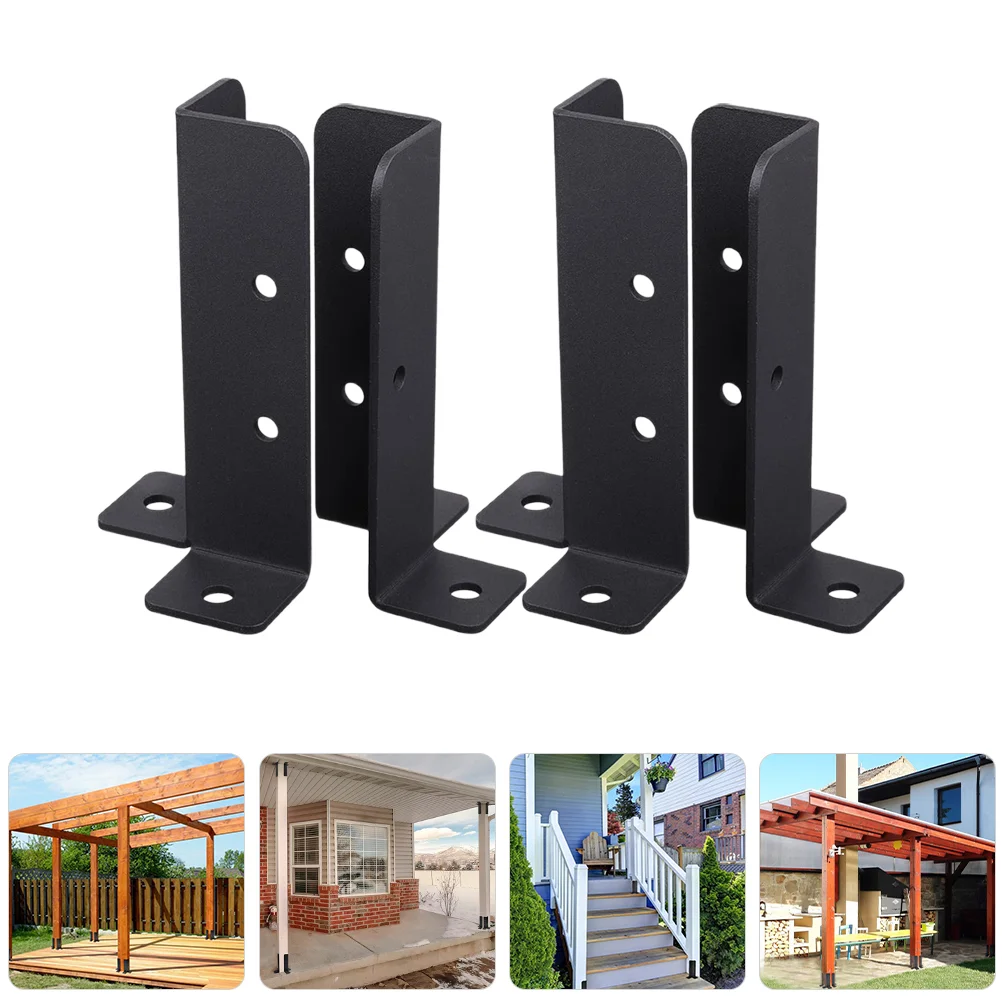 

4 Pcs Kit Patio Post Fixing Bracket Pergola Fence Mailbox Installation (4pcs) Anchor Railing Wood Repair Base