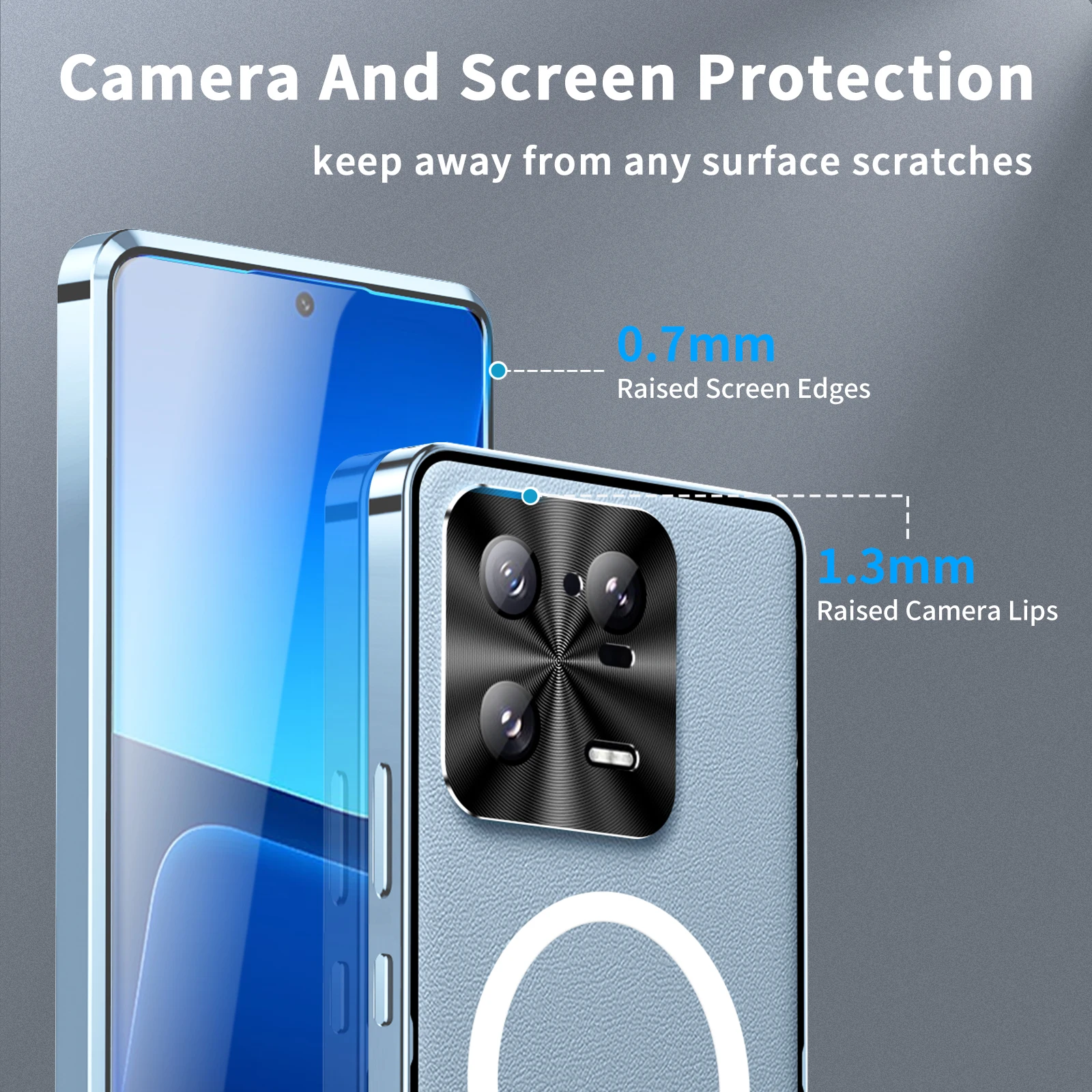  Vicoogo Funda magnética de metal para Xiaomi 13 Pro [compatible  con Magsafe] [marco de parachoques de metal + bloqueo de seguridad]  [protector de lente de cámara integrado] (verde) : Celulares y Accesorios