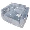 Toddler Kids Couch 2-in-1 Toddler Soft Couch Fold Out Toddler Chair Glow in Dark Convertible Plush Foam Chair for Girls and Boys 4