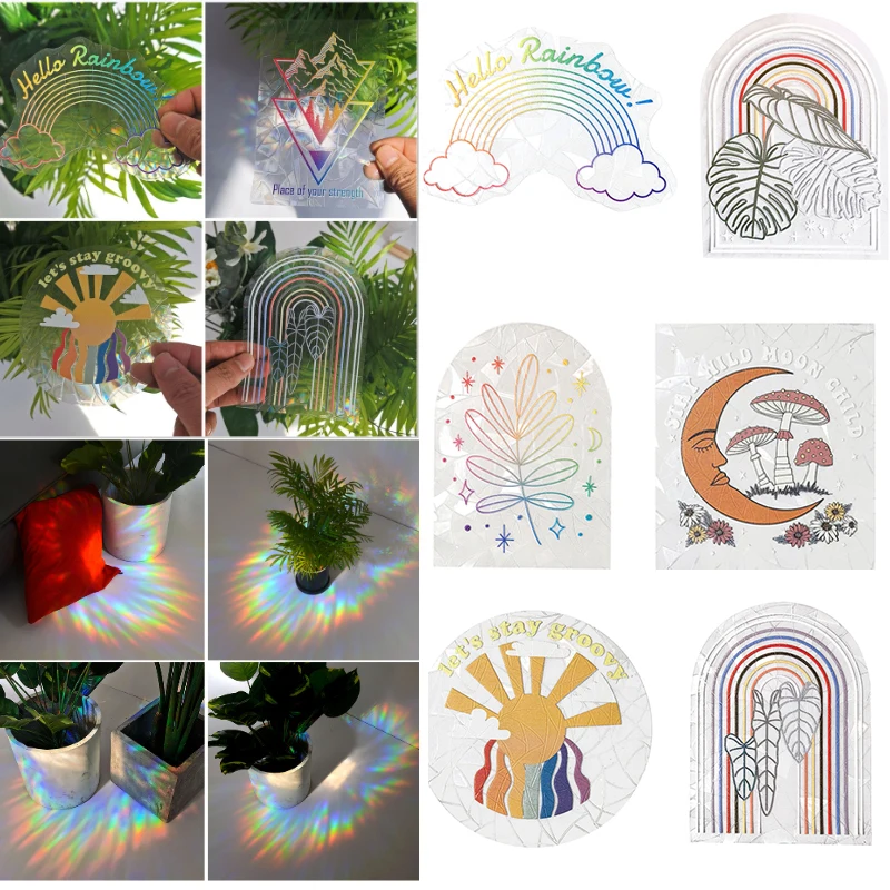 Bling Prism Sun Catcher Wall Stickers Rainbow Maker Prism Light Catcher PVC Window Film Self Adhesive Decal for Home Bedroom Dec