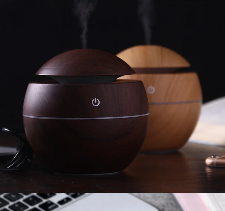 Mini Home Wood Grain Air Humidifier Electric Air Aroma Diffuser Purifie USB Ultrasonic Mist Sprayer Essential Oil Fragrance