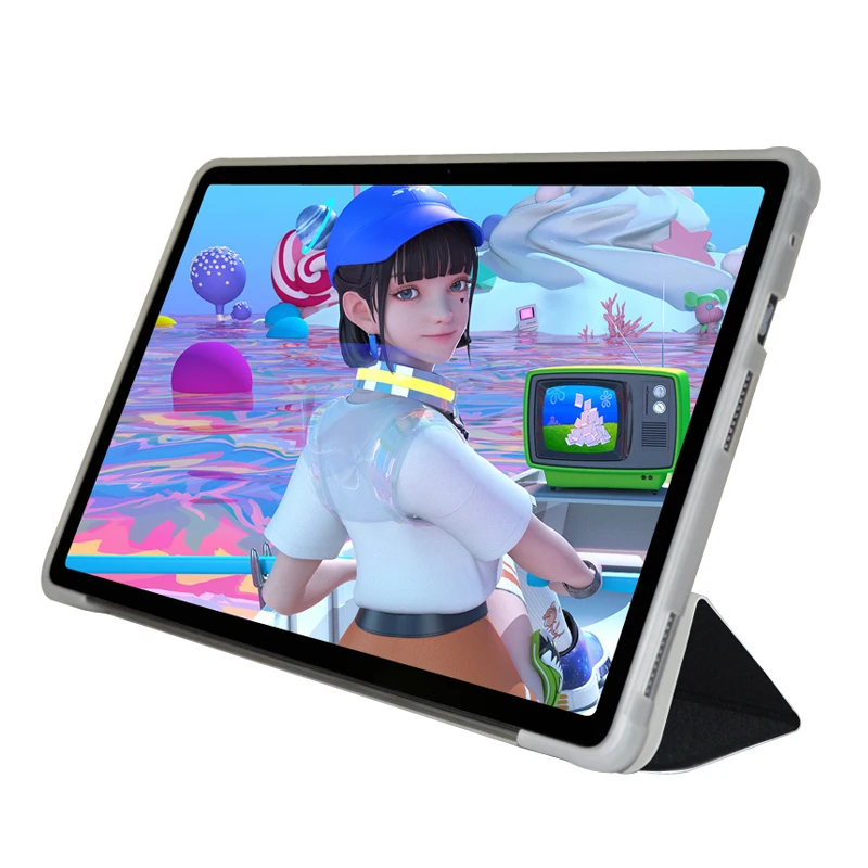 Slim Tri-Folding Stand Cover Case with TPU Back Shell