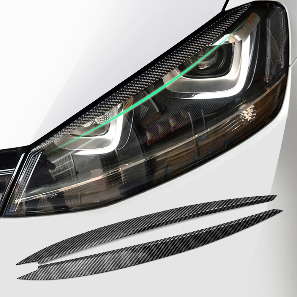 자동차 헤드 라이트 눈썹 눈꺼풀 커버 트림 ABS 탄소 섬유 VW 골프 7 VII GTI GTD R MK7 2013-2017