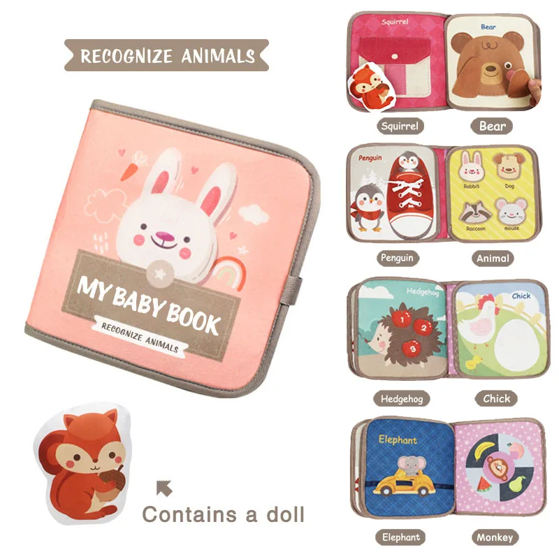 Montessori Felt 3D Cloth Busy Book Sensory Toys Fabric Picture Soft Book Learning Activities for Fine Motor Skills Quiet Books 2