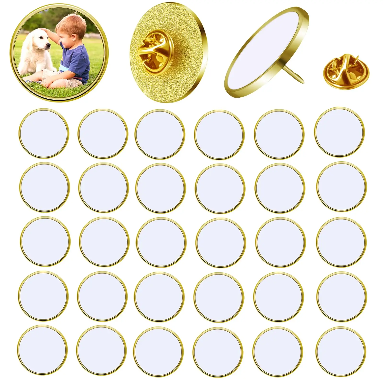 

10Pcs/Set Sublimation Blank Pins DIY Button Badge Round Buttons Blanks with Pin DIY Craft Jewelry Lapel Making Supplies