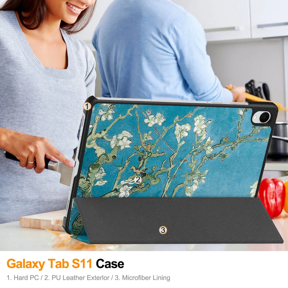 Tri-Fold Shockproof Protective Tablet Case with Auto Sleep/Wake Function
