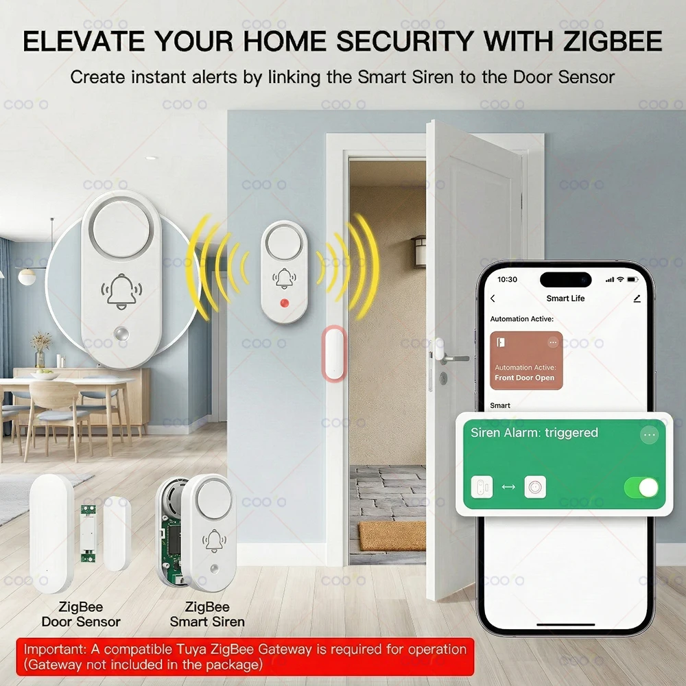 Advanced Tuya Zigbee Vibration and Sound Light Alarm for Enhanced Home Security