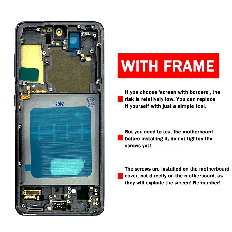 TFT 품질 S21 디스플레이 화면, 삼성 S21 5G LCD G991B G991B/DS G991U 디스플레이 터치 스크린 디지타이저 프레임 포함