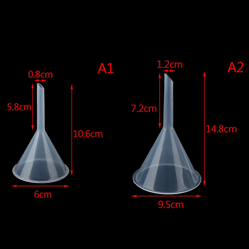 Plastic Filter Funnel 1pcs 60/90mm Mini Plastic Funnel Small Mouth Liquid Oil Funnels Laboratory Supplies Tools School Experimental Supplies