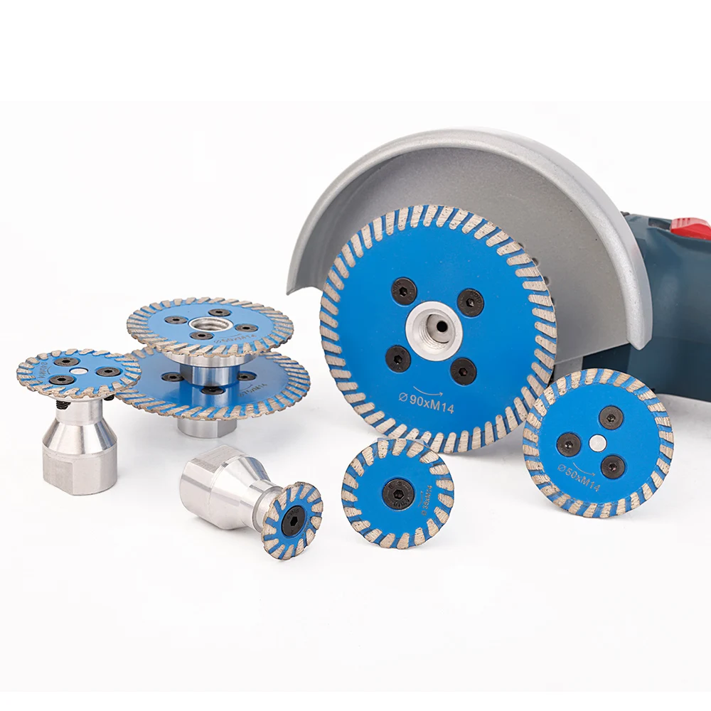 Mini Diamond Saw Blade with Removable Flange - Turbo Cutting Disc for Granite, Marble, Stone, and Concrete
