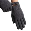 Cycling Gloves Windproof Thickened warm Comfortable knitted gloves Touch screen High-quality wool solid Winter Men motorcycle 5