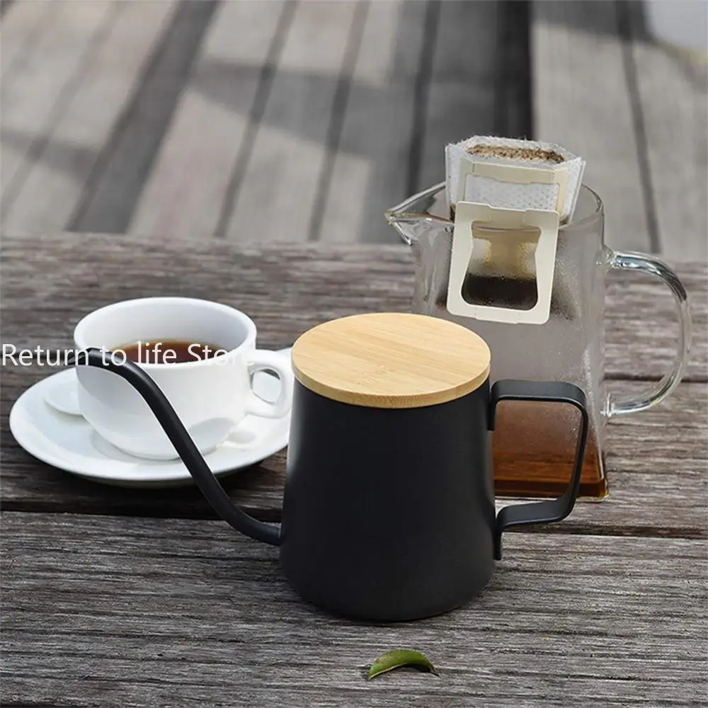 Coffee Pot Swan Neck Thin Mouth Tea Pot Stainless Steel Narrow Spout Drip Coffee Maker Tool Drip Kettle With Cover Coffee Maker Coffee Pot Coffee Kettle