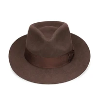 New British 100% Wool Felt Hat Men Fedora Big Size Raw Edge Brim Satin Lined Gangster Hat Premium Quality