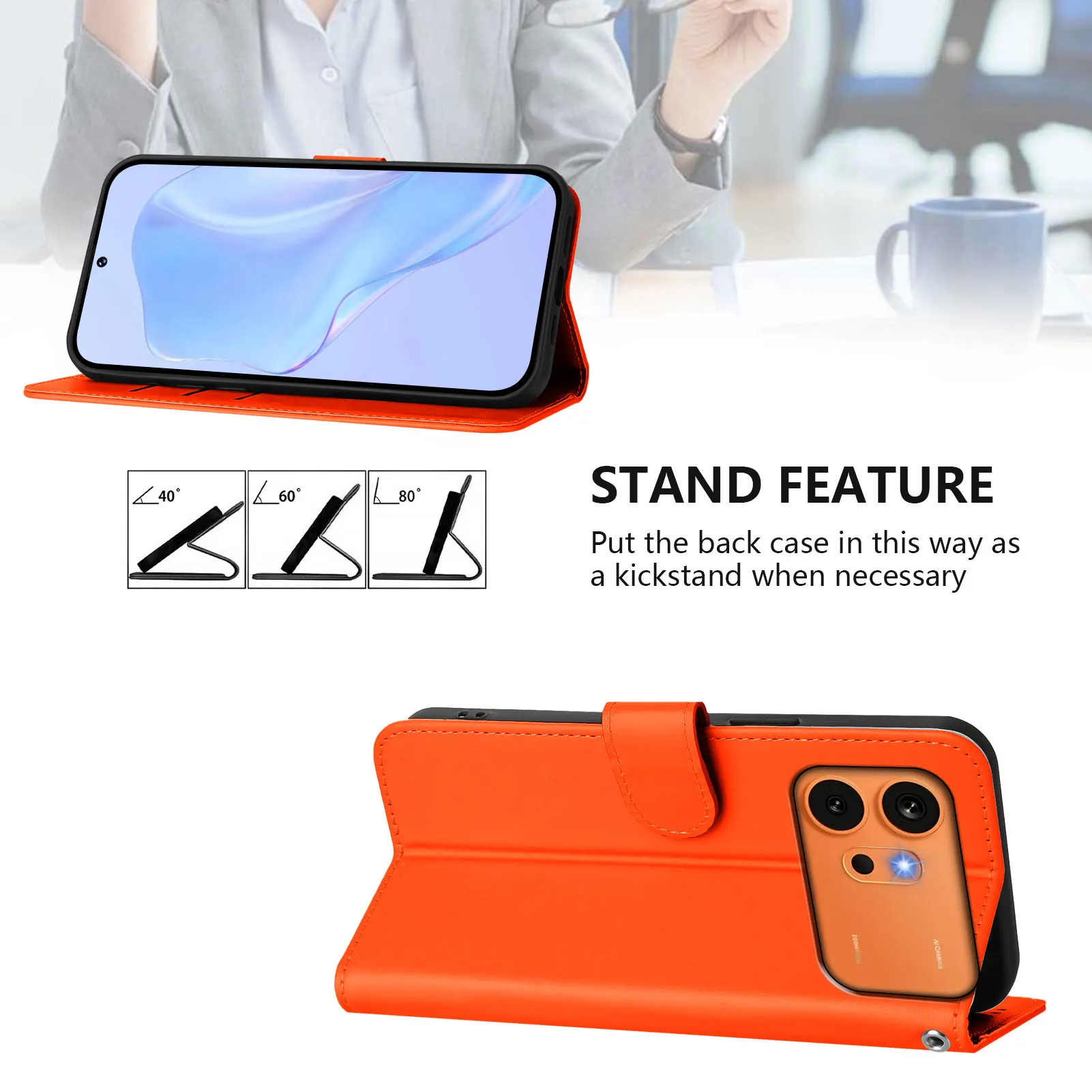Elegant Leather Flip Wallet Case with Card Slots and Cover