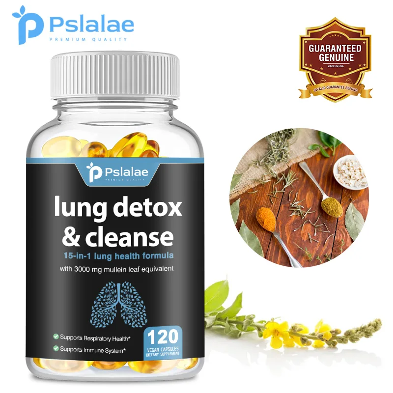 

Lung Detox & Cleanse | Mullein Leaf Capsules | 15-in-1 Lung Health Formula for Respiratory, Immune and Mucus Support