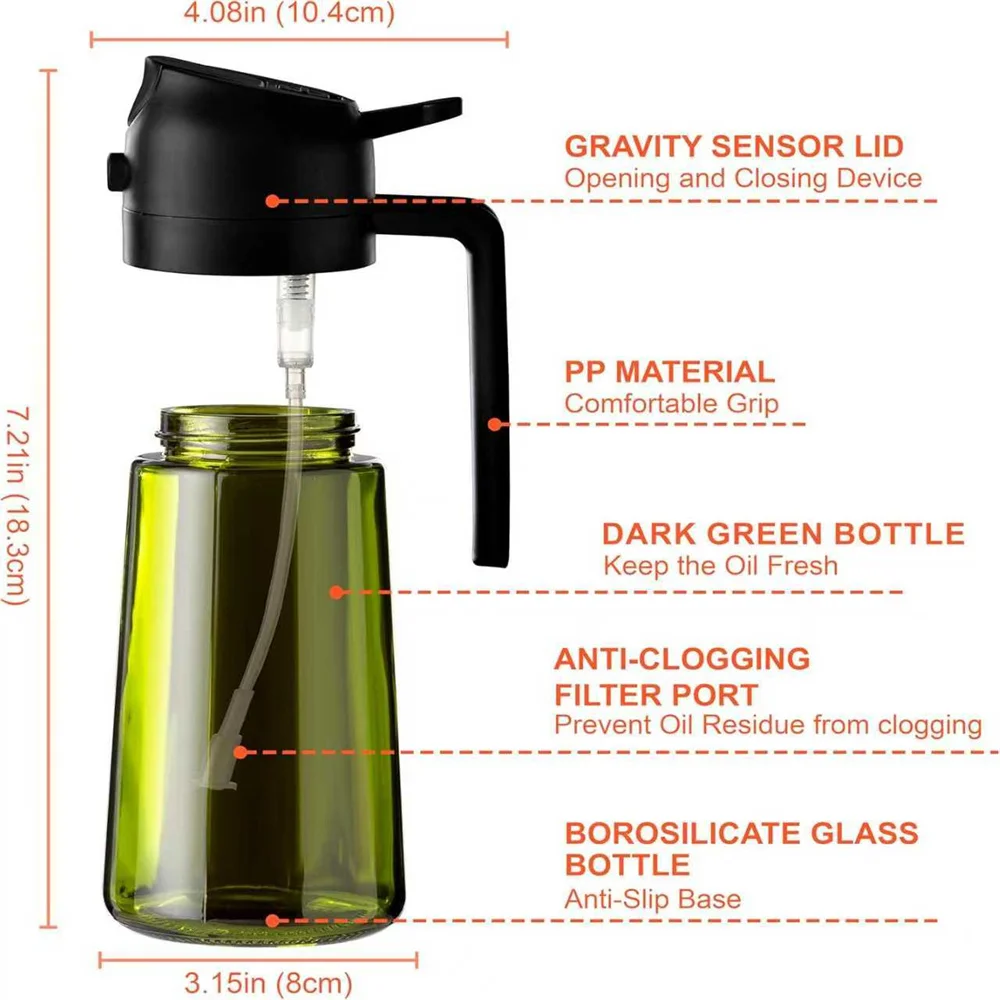 Olive oil dispenser for air fryer recipes
