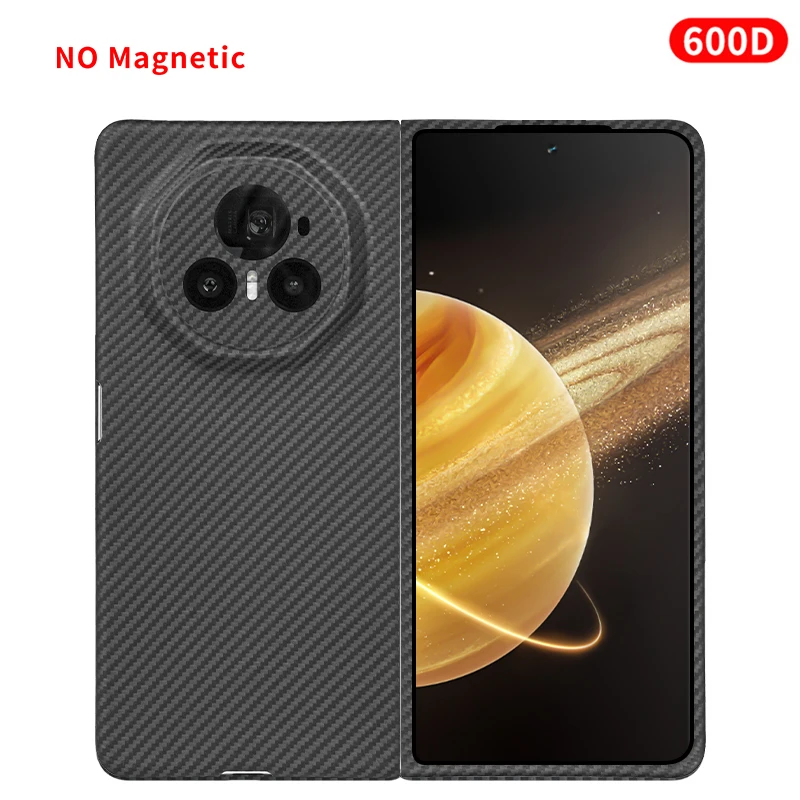 Carbon Fiber Aramid Magnetic Case - Sleek Kevlar Fabric in Black and Red